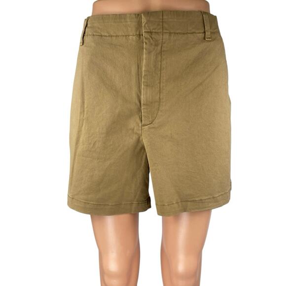 Banana Republic Brown High Rise Wide Leg Authentic Chino Khaki Bermuda Shorts 12 - Picture 1 of 5